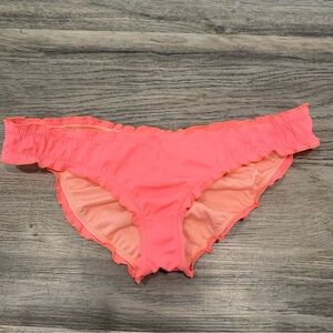 Victoria Secret Peach Ruffle Swimsuit Bottom Women’s Small S Bathing suit